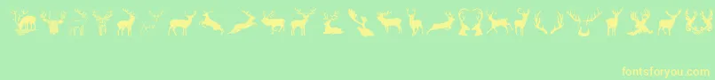 Deers Font – Yellow Fonts on Green Background