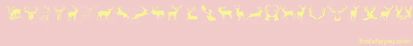 Deers Font – Yellow Fonts on Pink Background