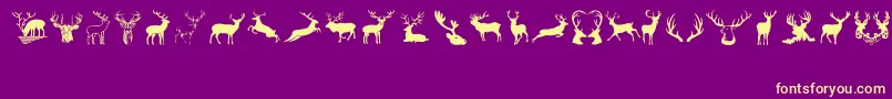 Deers Font – Yellow Fonts on Purple Background
