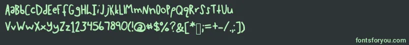 Mollywolly-fontti – vihreät fontit mustalla taustalla
