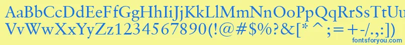 ClassicalGaramondBt Font – Blue Fonts on Yellow Background
