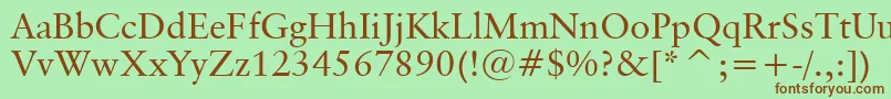 ClassicalGaramondBt Font – Brown Fonts on Green Background