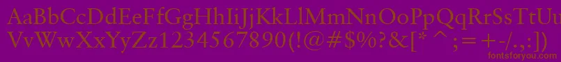 ClassicalGaramondBt Font – Brown Fonts on Purple Background