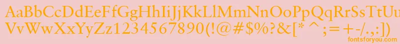 ClassicalGaramondBt Font – Orange Fonts on Pink Background