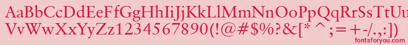 ClassicalGaramondBt Font – Red Fonts on Pink Background