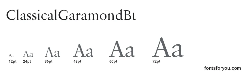 Размеры шрифта ClassicalGaramondBt