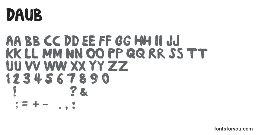Daub Font – alphabet, numbers, special characters