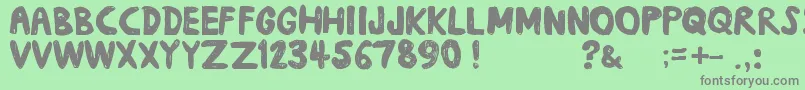 Daub Font – Gray Fonts on Green Background