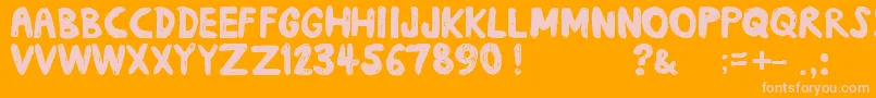 Daub Font – Pink Fonts on Orange Background