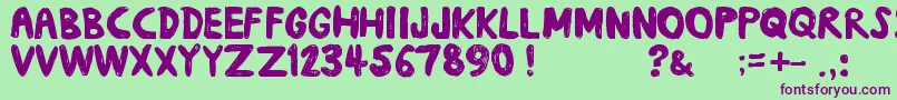 Daub Font – Purple Fonts on Green Background