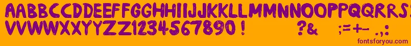 Daub Font – Purple Fonts on Orange Background