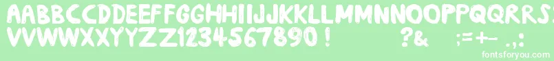 Daub Font – White Fonts on Green Background