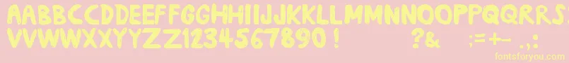 Daub Font – Yellow Fonts on Pink Background