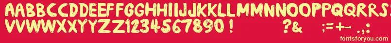 Daub Font – Yellow Fonts on Red Background