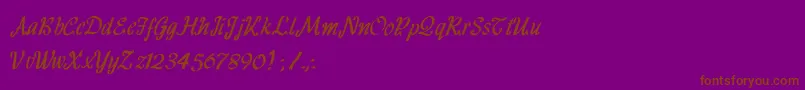 HffRibbon-Schriftart – Braune Schriften auf violettem Hintergrund