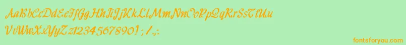 HffRibbon Font – Orange Fonts on Green Background