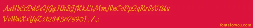 HffRibbon Font – Orange Fonts on Red Background