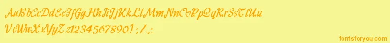 HffRibbon Font – Orange Fonts on Yellow Background