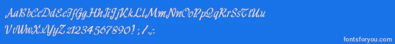 HffRibbon Font – Pink Fonts on Blue Background