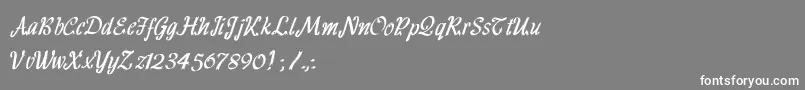 フォントHffRibbon – 灰色の背景に白い文字