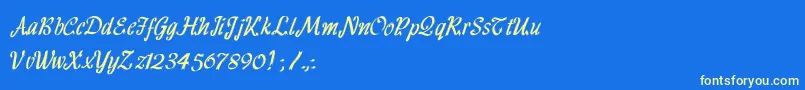 HffRibbon Font – Yellow Fonts on Blue Background