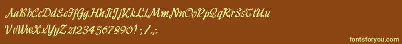 HffRibbon Font – Yellow Fonts on Brown Background