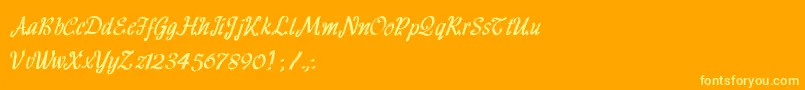 HffRibbon-Schriftart – Gelbe Schriften auf orangefarbenem Hintergrund