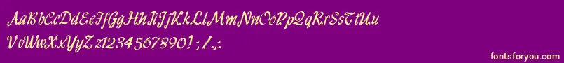 HffRibbon-Schriftart – Gelbe Schriften auf violettem Hintergrund