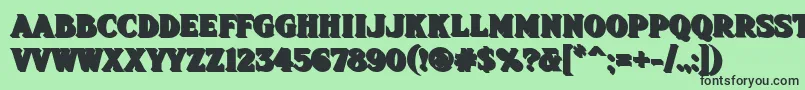 Шрифт Fhadevshnc – чёрные шрифты на зелёном фоне