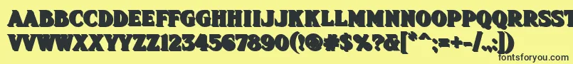 Fhadevshnc-fontti – mustat fontit keltaisella taustalla