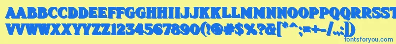 Шрифт Fhadevshnc – синие шрифты на жёлтом фоне