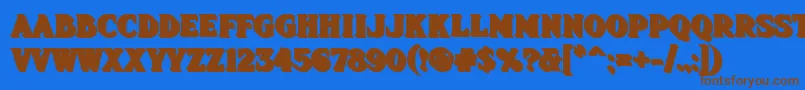 Fhadevshnc Font – Brown Fonts on Blue Background