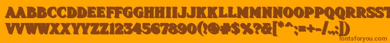 Fhadevshnc-fontti – ruskeat fontit oranssilla taustalla