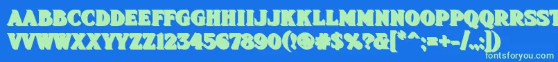 Fhadevshnc Font – Green Fonts on Blue Background