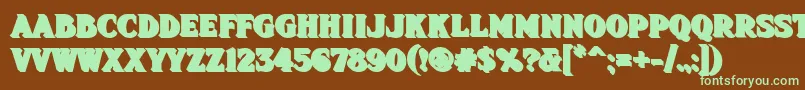 Fhadevshnc Font – Green Fonts on Brown Background