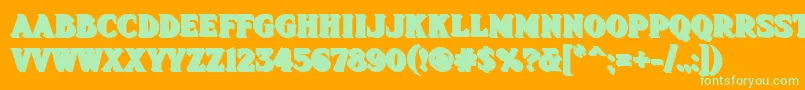 Fhadevshnc Font – Green Fonts on Orange Background