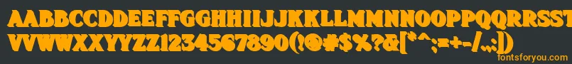 Fhadevshnc-Schriftart – Orangefarbene Schriften auf schwarzem Hintergrund