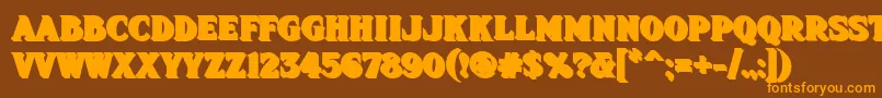Fhadevshnc Font – Orange Fonts on Brown Background