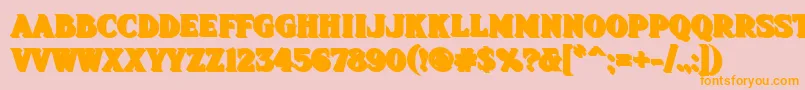 Fhadevshnc-Schriftart – Orangefarbene Schriften auf rosa Hintergrund