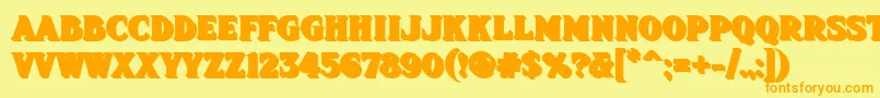 Fhadevshnc Font – Orange Fonts on Yellow Background