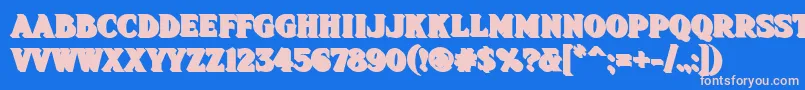 Fhadevshnc Font – Pink Fonts on Blue Background