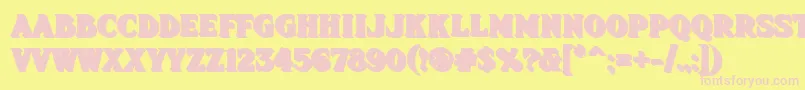 Fhadevshnc Font – Pink Fonts on Yellow Background