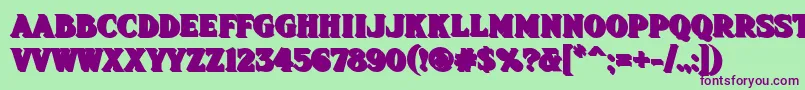 Шрифт Fhadevshnc – фиолетовые шрифты на зелёном фоне