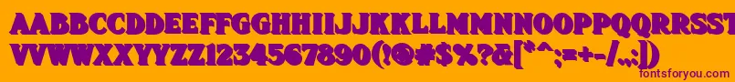 Fhadevshnc-fontti – violetit fontit oranssilla taustalla