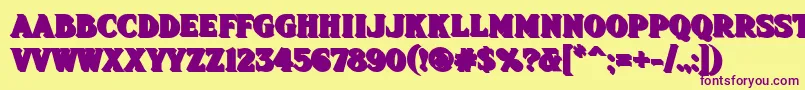 Fhadevshnc Font – Purple Fonts on Yellow Background