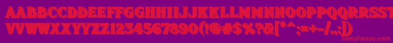フォントFhadevshnc – 紫の背景に赤い文字