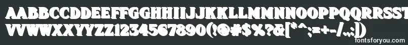 Шрифт Fhadevshnc – белые шрифты на чёрном фоне