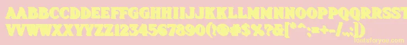 Fhadevshnc-Schriftart – Gelbe Schriften auf rosa Hintergrund