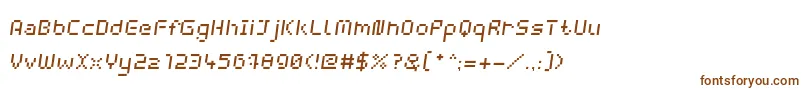 WebpixelBitmapItalic-Schriftart – Braune Schriften auf weißem Hintergrund