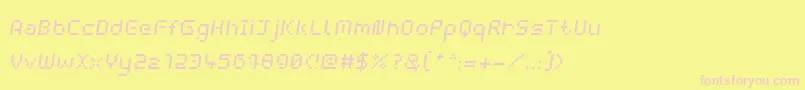 Fonte WebpixelBitmapItalic – fontes rosa em um fundo amarelo